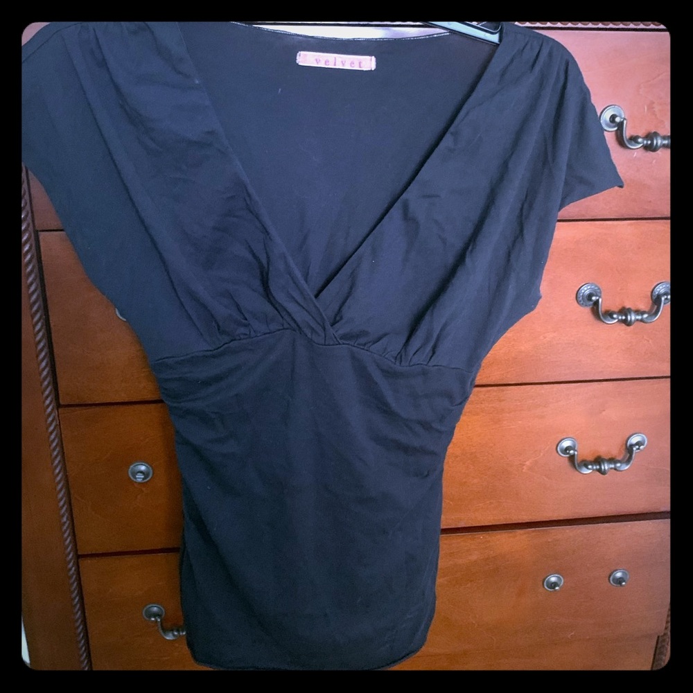 Velvet black top size small